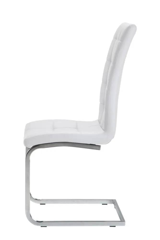 Raimon Furniture Set of 2 Hanson Faux Leather Dining Chair - Chrome Legs - White