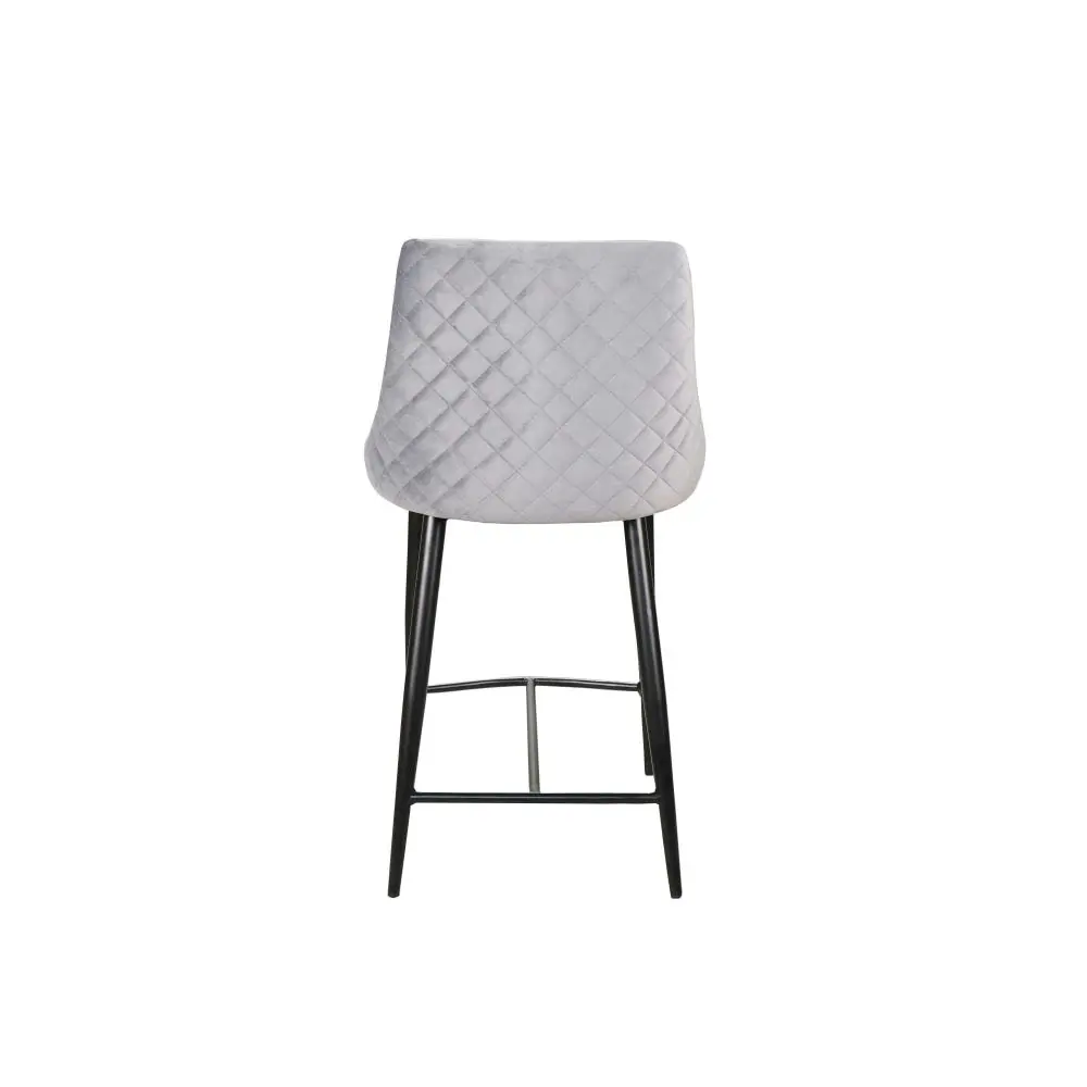 Raimon Furniture Set Of 2 Valor Velvet Fabric Kitchen Counter Bar Stool Metal Legs - Slate