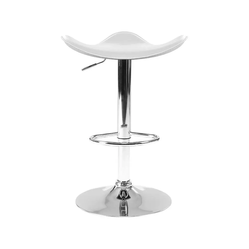 Set of 4 Swivel Bar Stools - White