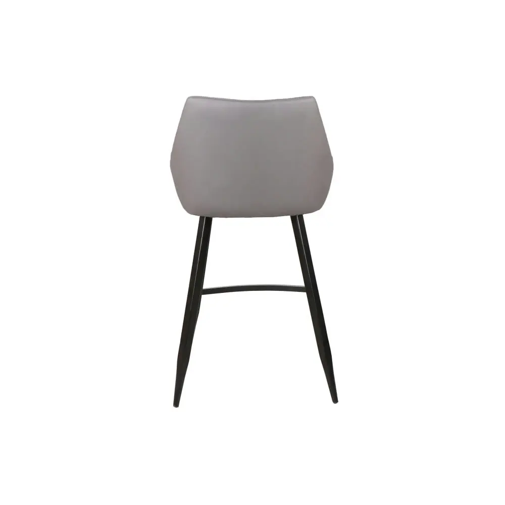 Raimon Furniture Set Of 2 Giannis Eco Leather Kitchen Counter Bar Stool Metal Legs - Grey