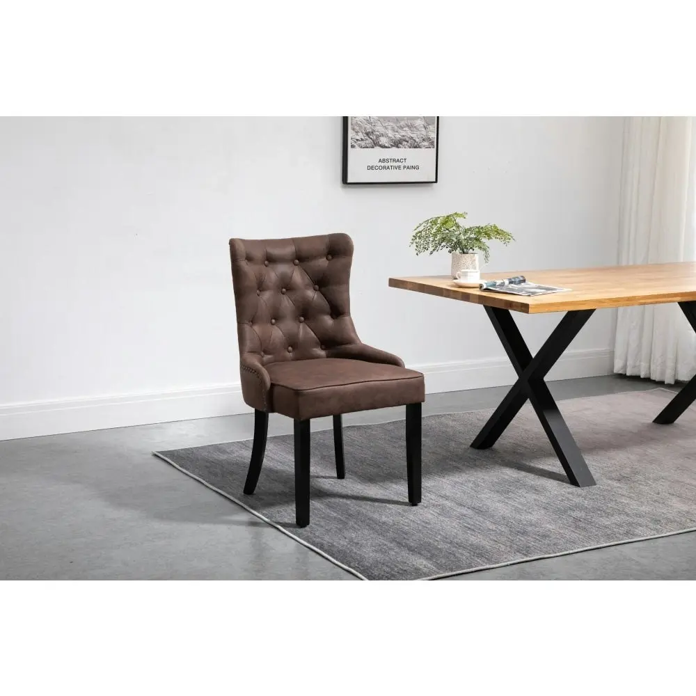 HomeStar Set Of 2 Atlas Fabric Modern Dining Chair - Brown