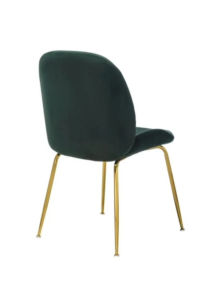 Raimon Furniture Set of 2 Casa Velvet Fabric Dining Chair - Gold Legs - Emerald