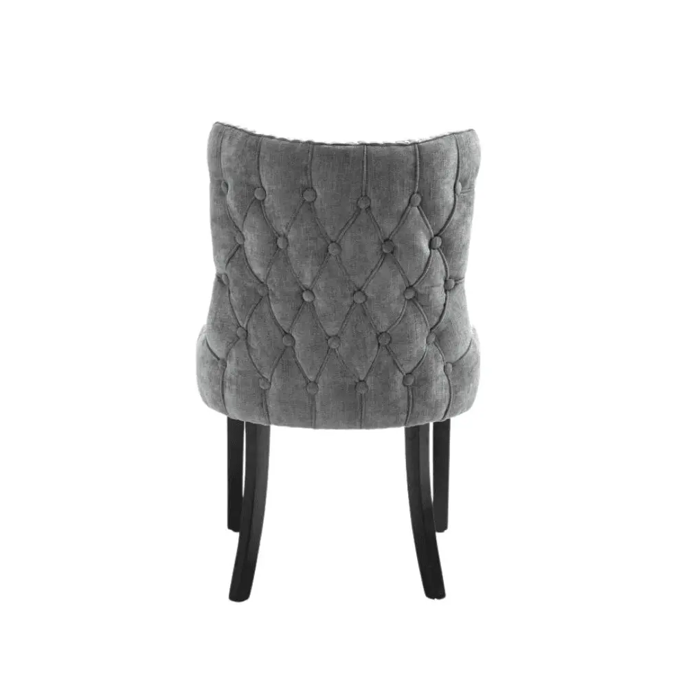 HomeStar Set Of 2 London Velvet Fabric Dining Chair - Grey