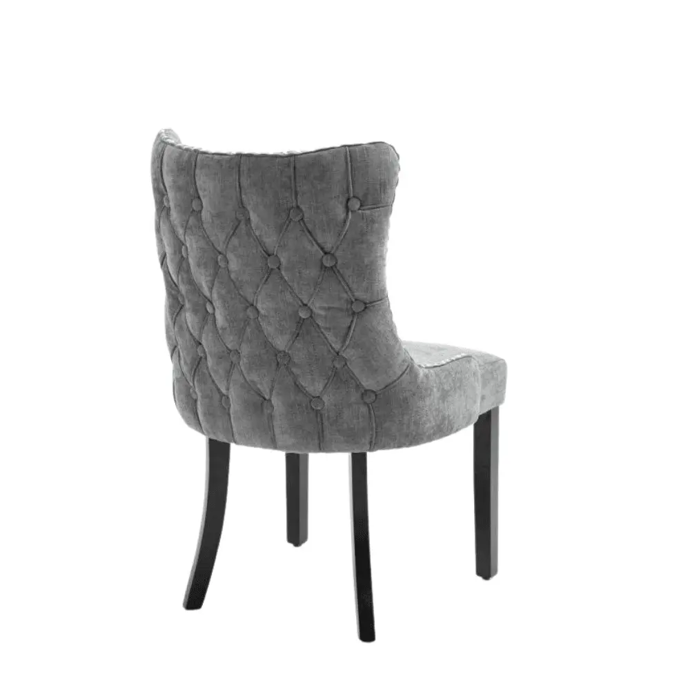 HomeStar Set Of 2 London Velvet Fabric Dining Chair - Grey