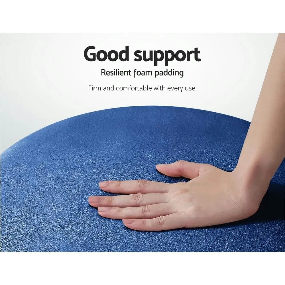 Foot Stool Round Velvet Ottoman Foot Rest Pouffe Pouf Padded Seat Footstool Navy