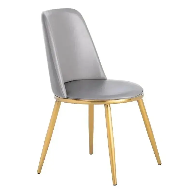 Our Home Set Of 2 Tobias Modern PU Leather Dining Chair - Grey & Gold