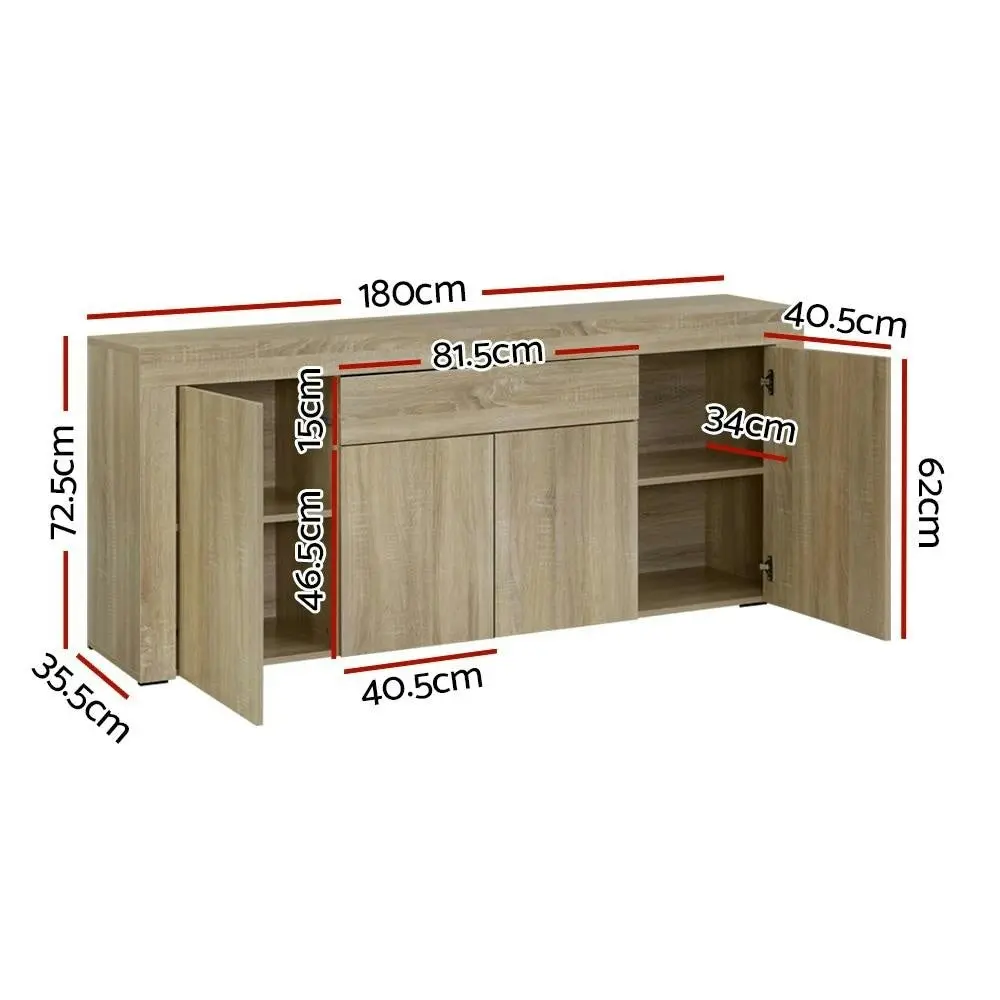 Buffet Sideboard Cabinet Storage 4 Doors Cupboard Hall Wood Hallway Table