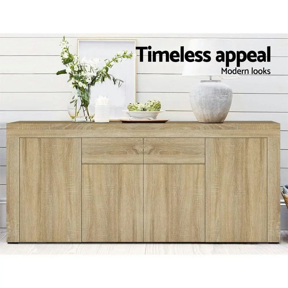 Buffet Sideboard Cabinet Storage 4 Doors Cupboard Hall Wood Hallway Table