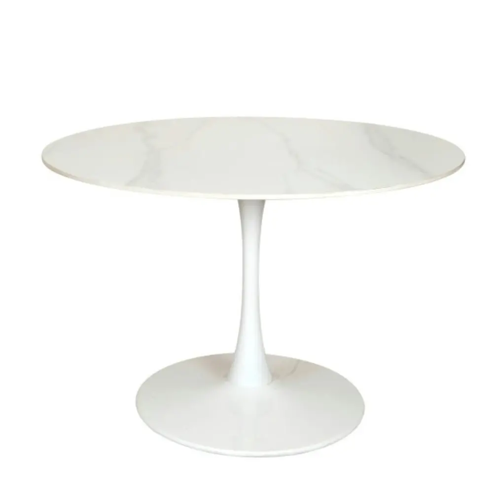 Raimon Furniture Fari Round Ceramic Kitchen Dining Table 110cm - White Sevella