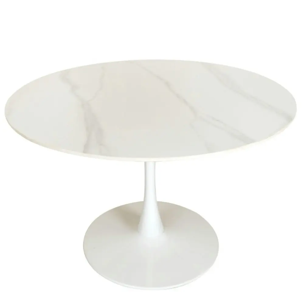 Raimon Furniture Fari Round Ceramic Kitchen Dining Table 110cm - White Sevella