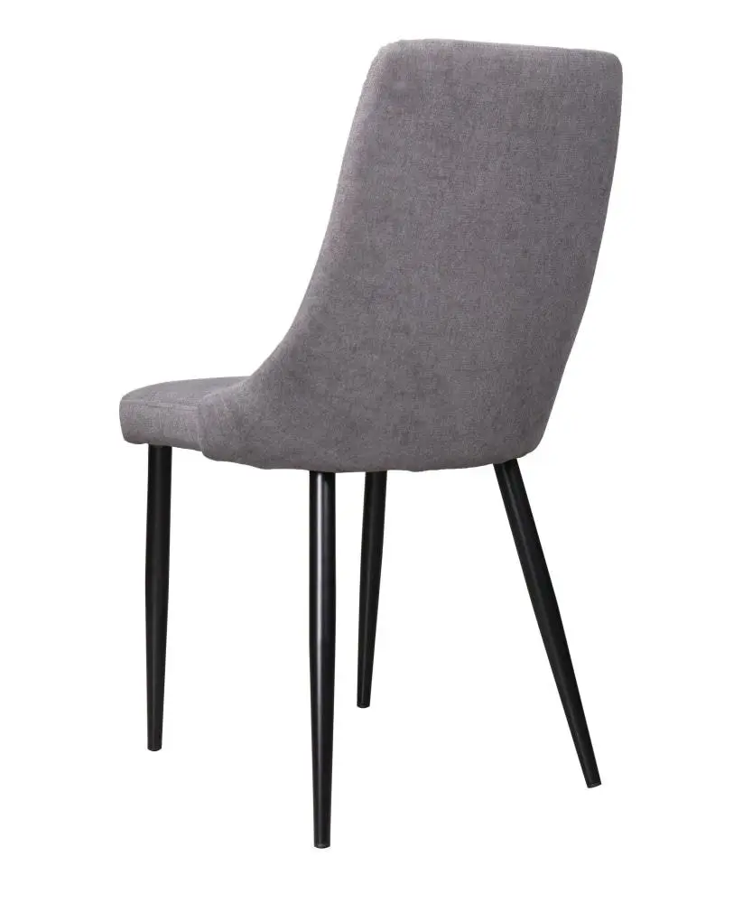 Raimon Furniture Set of 2 Arty Fabric Dining Chair Black Metal Legs - Grey