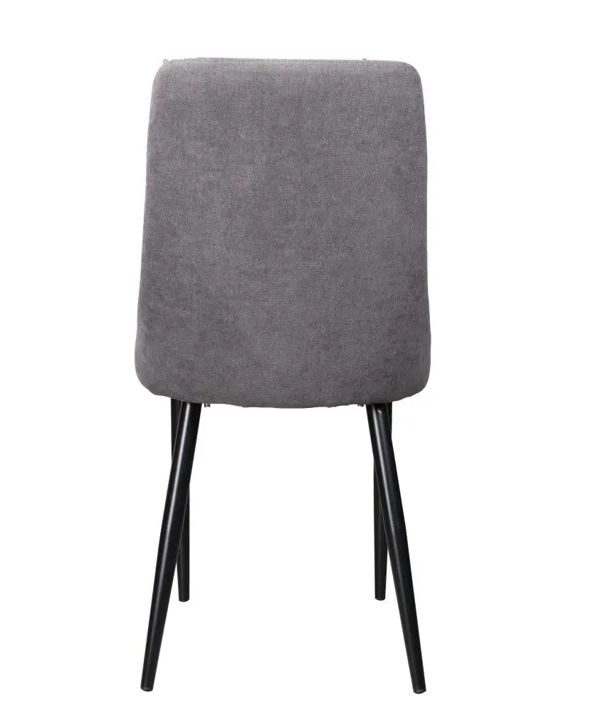 Raimon Furniture Set of 2 Arty Fabric Dining Chair Black Metal Legs - Grey