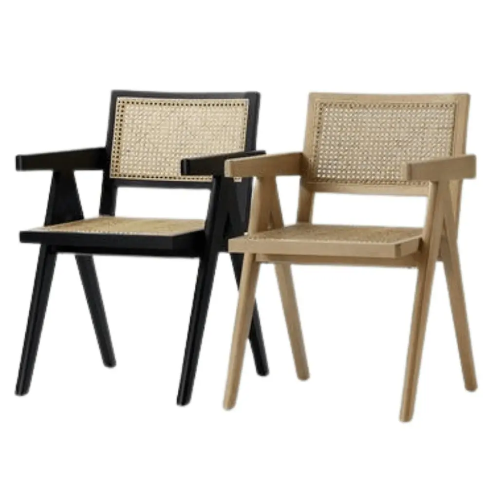 Raimon Furniture Set Of 2 Camilla Rattan Occasional Dining Chairs - Black