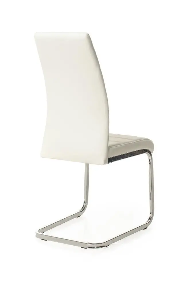 Raimon Furniture Set of 2 Giara Faux Leather Dining Chair Chrome Legs - White