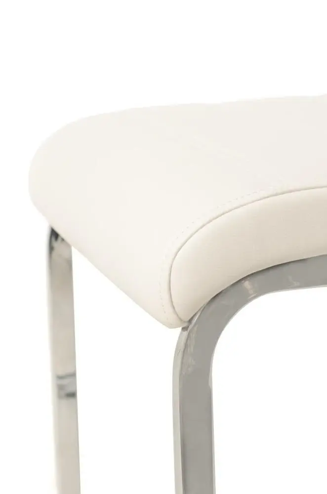 Raimon Furniture Set of 2 Giara Faux Leather Dining Chair Chrome Legs - White