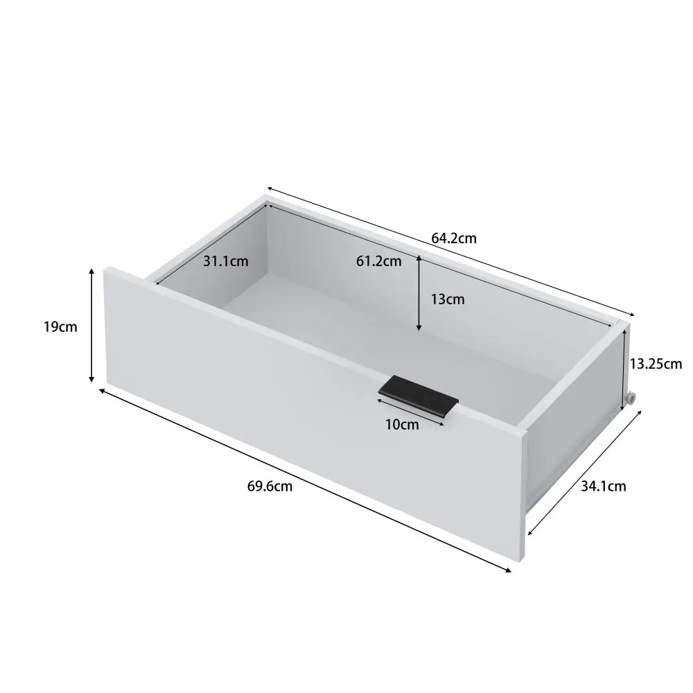 Design Square Shia Buffet Unit Sideboard Storage Cabinet W/ 1-Door 3-Drawers - White/Black