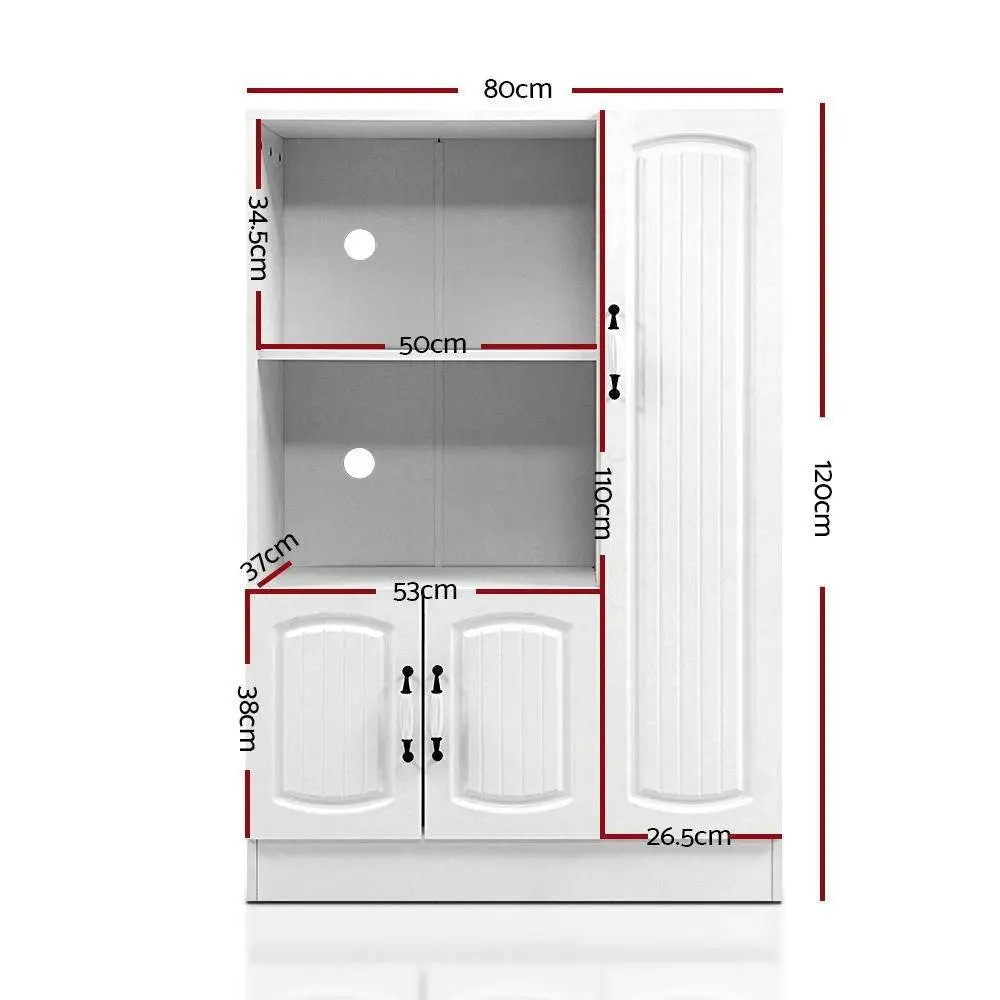 Buffet Sideboard Cabinet Storage Cupboard Doors White Kitchen Hallway