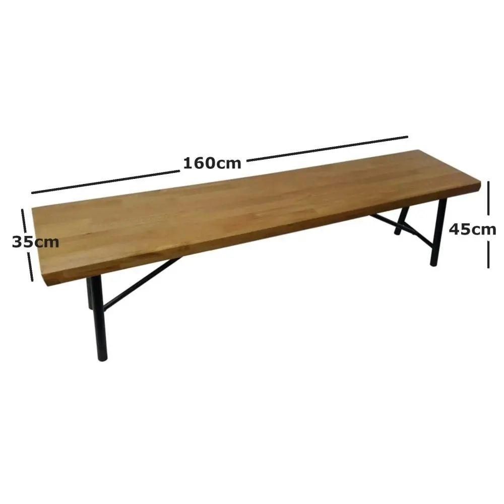 Vegas Rectangular Wooden Dining Bench 1.6m - Maple