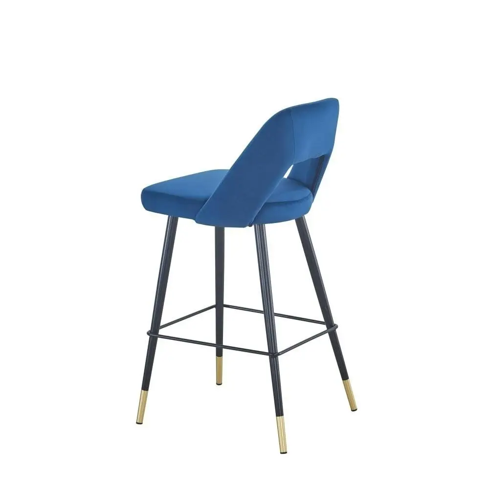 HomeStar Set Of 2 Delphi Velvet Fabric Kitchen Bar Stool - Blue