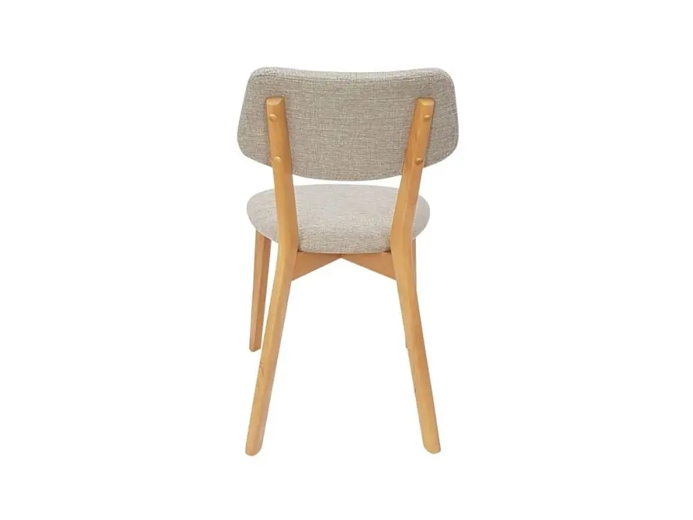 6IXTY Set Of 2 - Jelly Bean Scandinavian Fabric Wooden Dining Chair - Sand