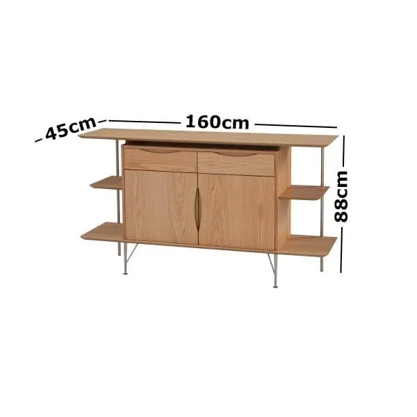 6IXTY2 Scandinavian Sideboard Buffet Unit Storage Cabinet - Oak