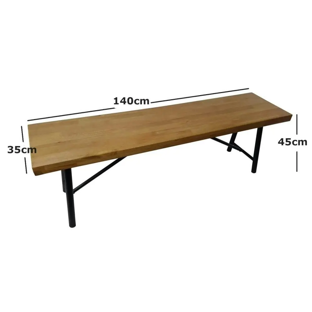 Vegas Rectangular Dining Bench 1.4m - Maple