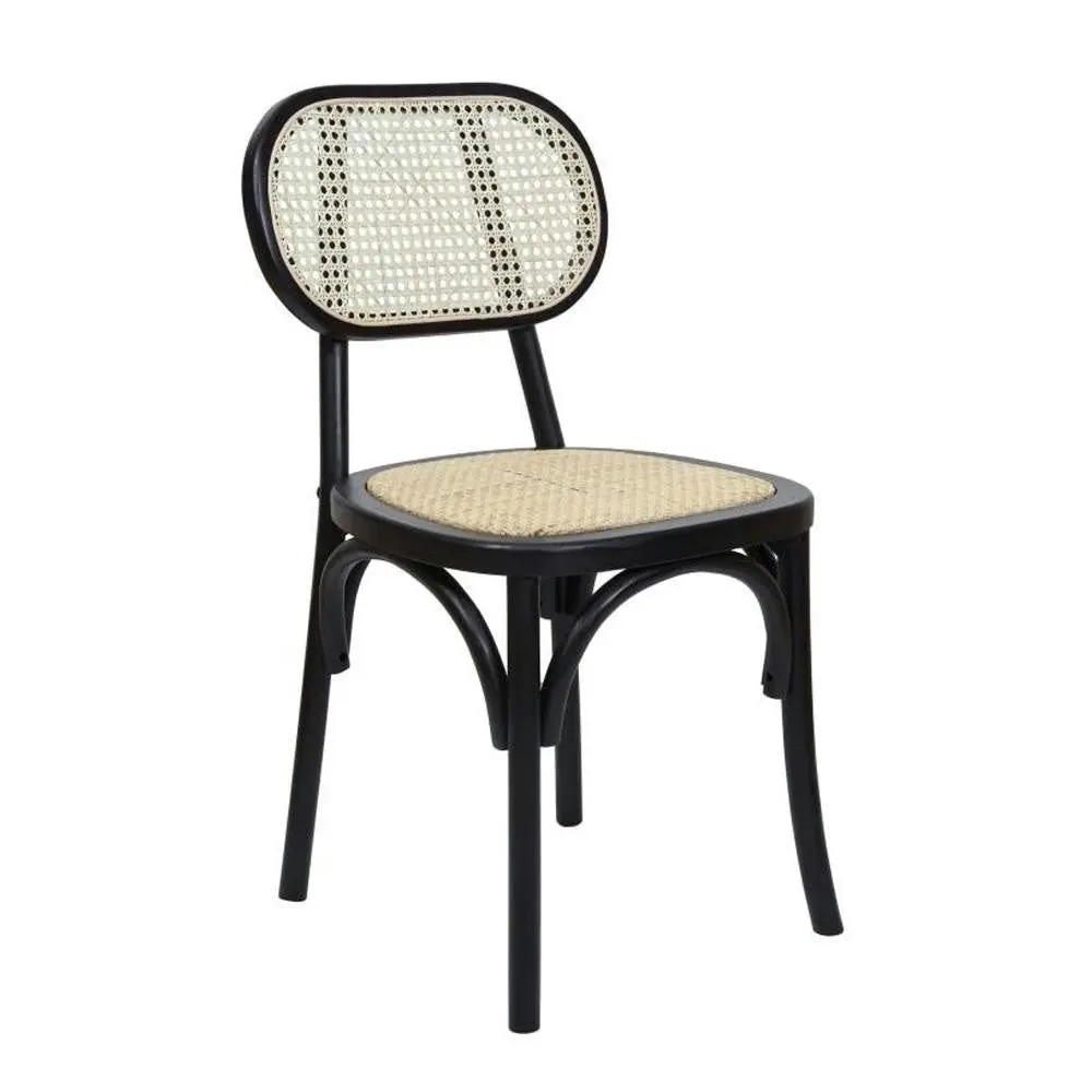 Raimon Furniture Set Of 2 Sofia Rattan Kitchen Dining Side Chair - Black