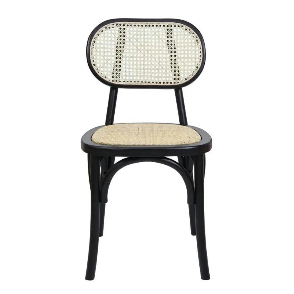 Raimon Furniture Set Of 2 Sofia Rattan Kitchen Dining Side Chair - Black