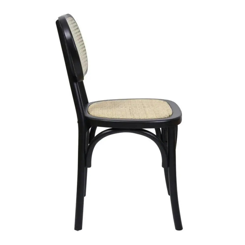 Raimon Furniture Set Of 2 Sofia Rattan Kitchen Dining Side Chair - Black