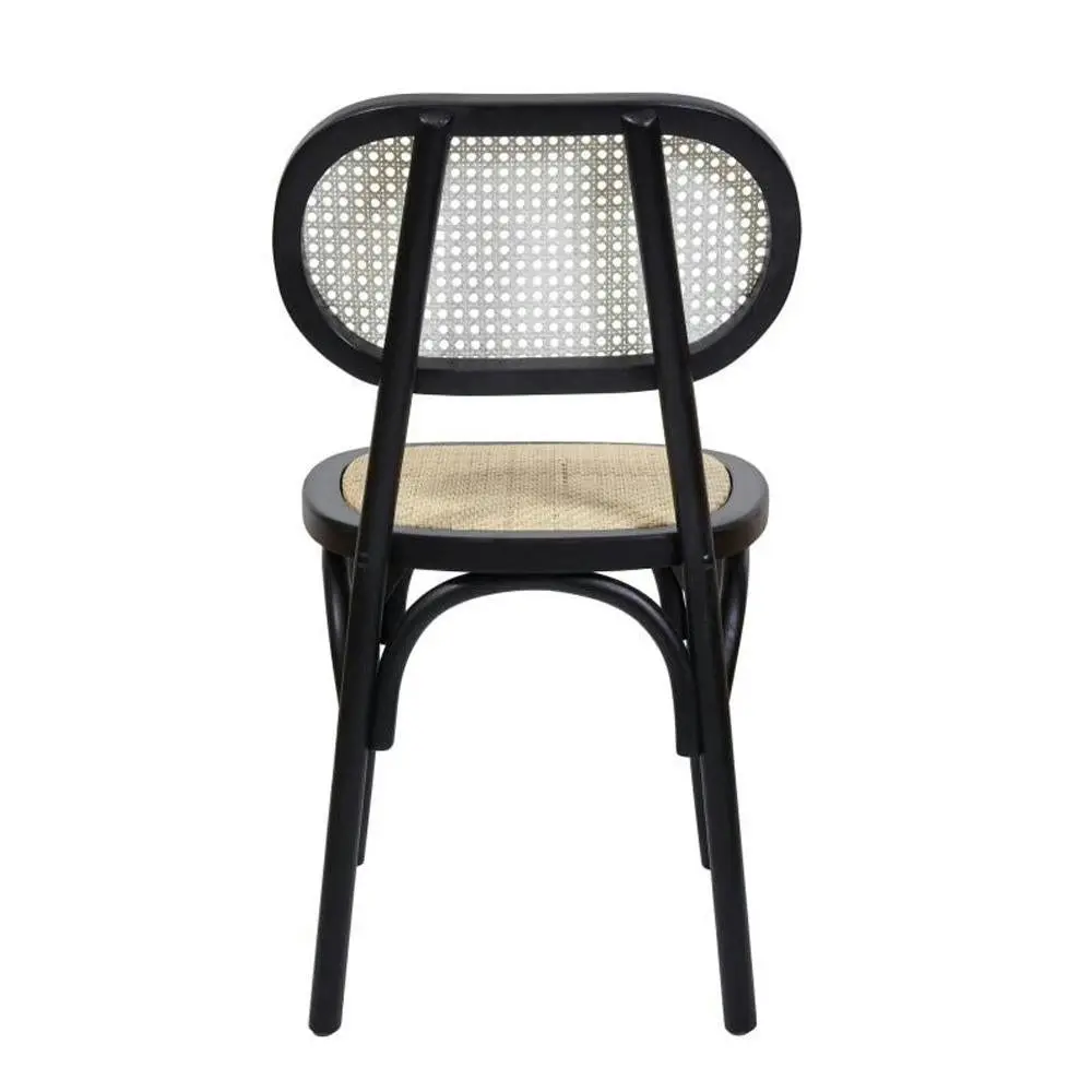 Raimon Furniture Set Of 2 Sofia Rattan Kitchen Dining Side Chair - Black