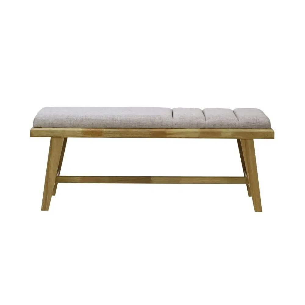 6IXTY Malmo Scandinavian Fabric Dining Bench Wooden Frame - Light Dusk