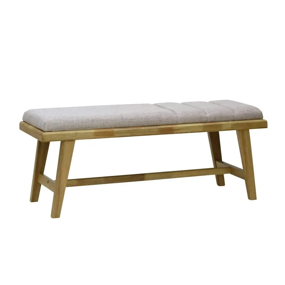 6IXTY Malmo Scandinavian Fabric Dining Bench Wooden Frame - Light Dusk