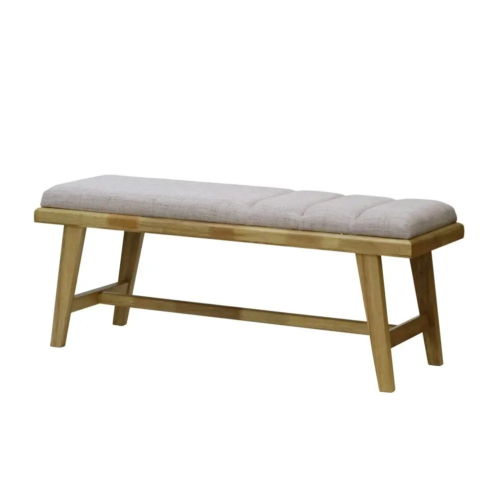 6IXTY Malmo Scandinavian Fabric Dining Bench Wooden Frame - Light Dusk