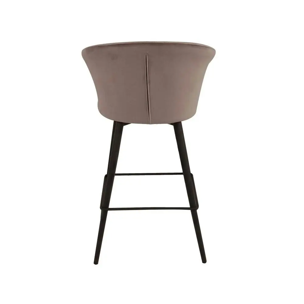 HomeStar Set of 2 Calliope Velvet Fabric Modern Kitchen Counter Bar Stool - Grey