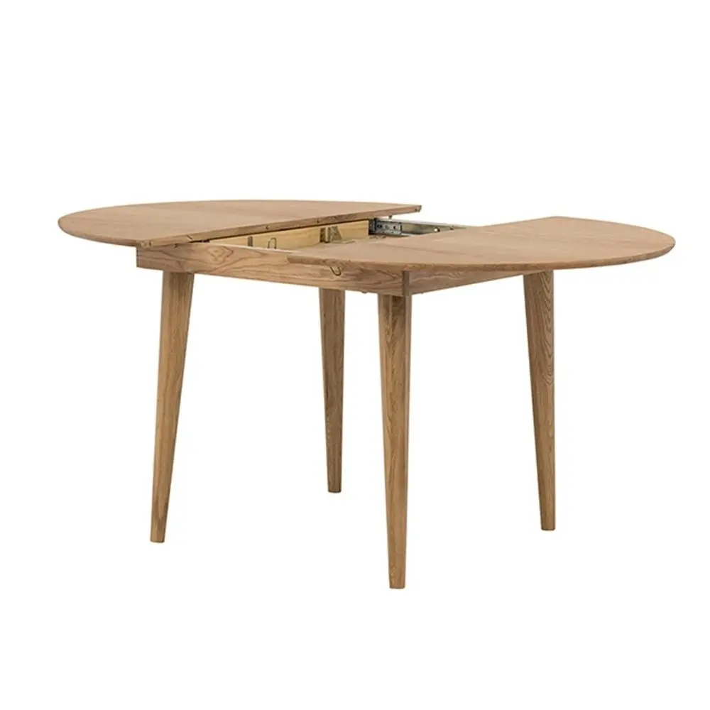 6IXTY Niche Round Oval Wooden Extension Dining Table 110-145cm - Natural