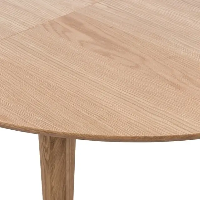 6IXTY Niche Round Oval Wooden Extension Dining Table 110-145cm - Natural