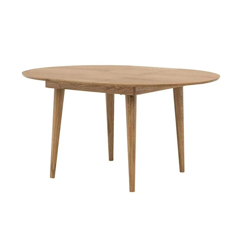 6IXTY Niche Round Oval Wooden Extension Dining Table 110-145cm - Natural