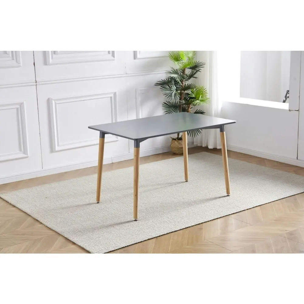 Design Square Rectangle Wooden Dining Table 120cm - Grey