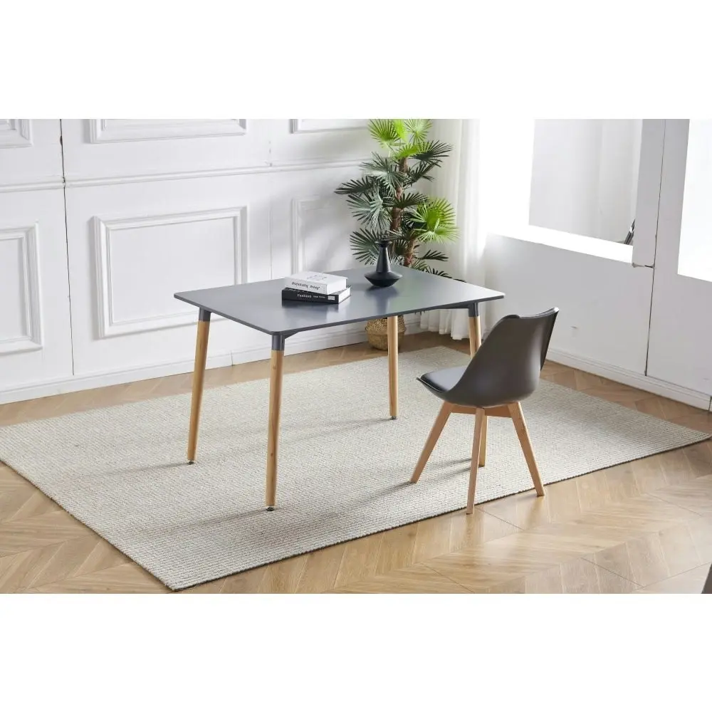 Design Square Rectangle Wooden Dining Table 120cm - Grey