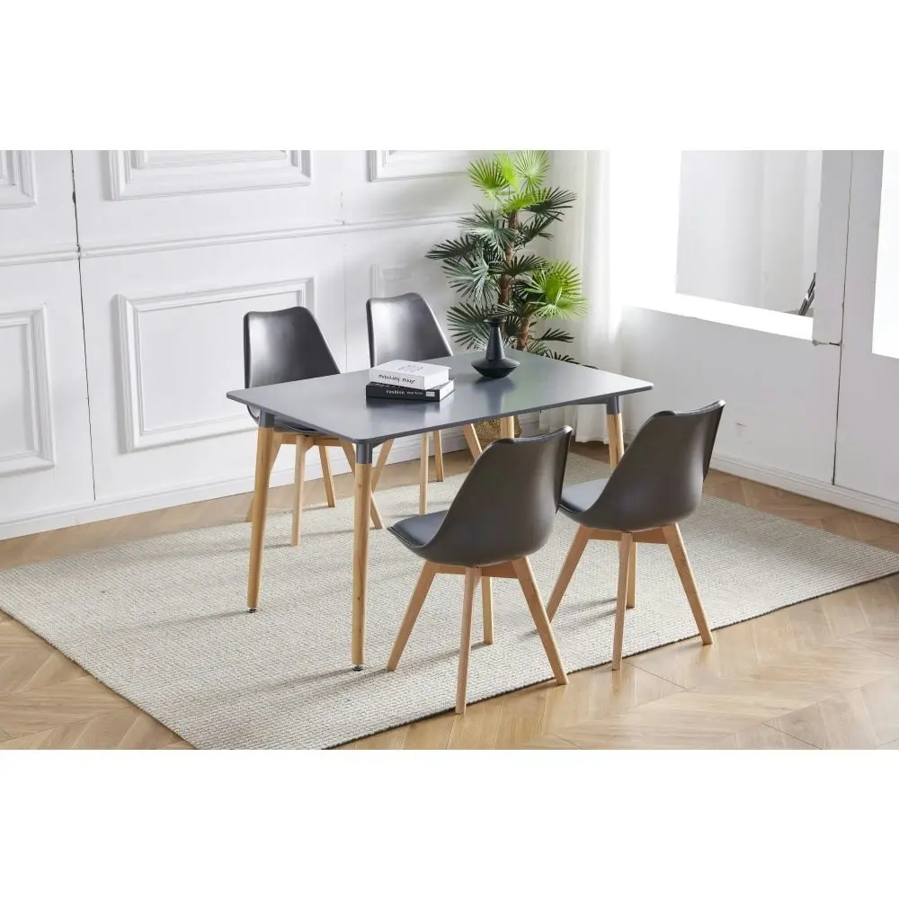 Design Square Rectangle Wooden Dining Table 120cm - Grey