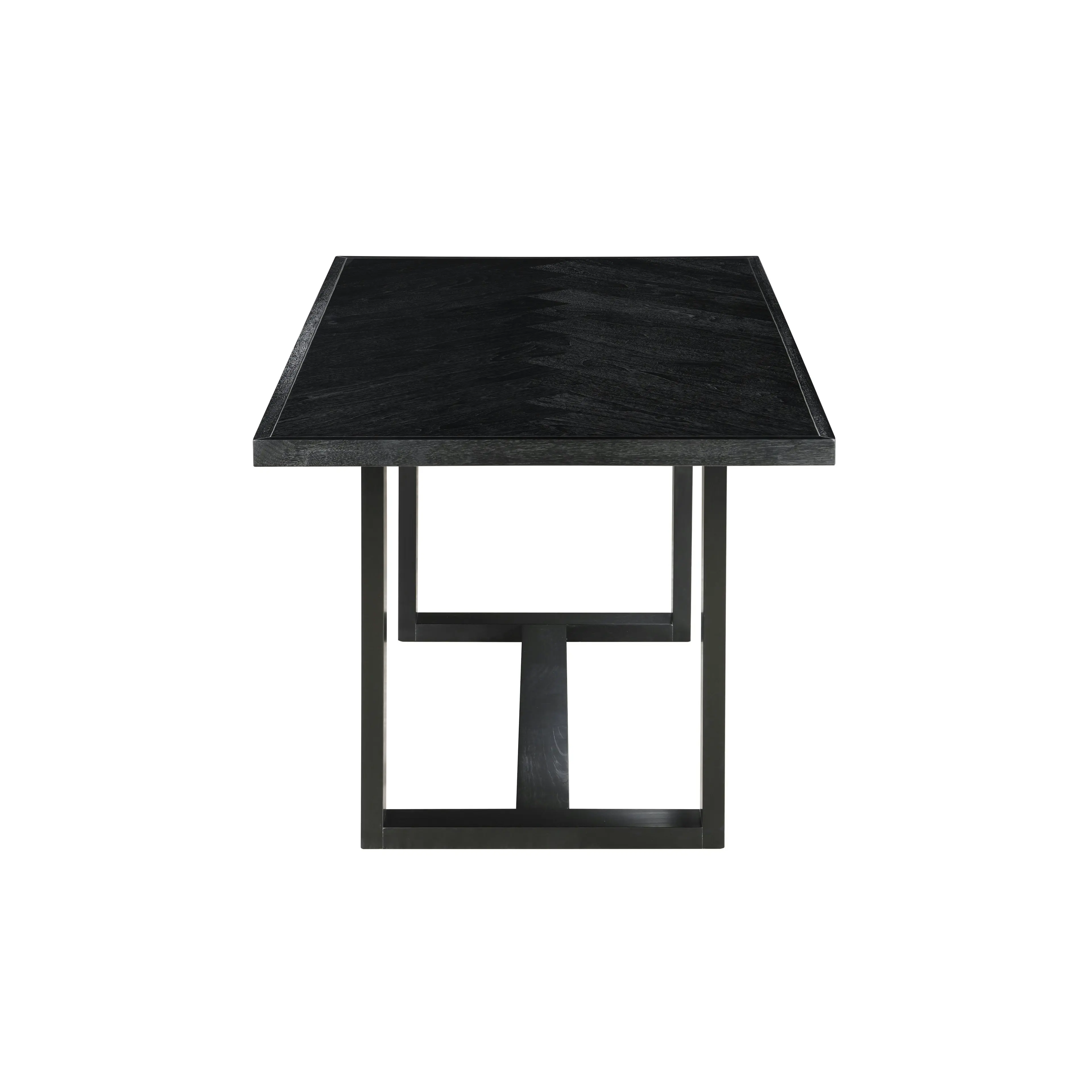 HomeStar Perry Herringbone Pattern Rectangular Dining Table 180cm - Black