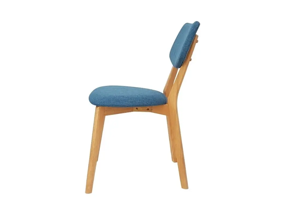 6IXTY Set Of 2 - Jelly Bean Scandinavian Fabric Wooden Dining Chair - Teal