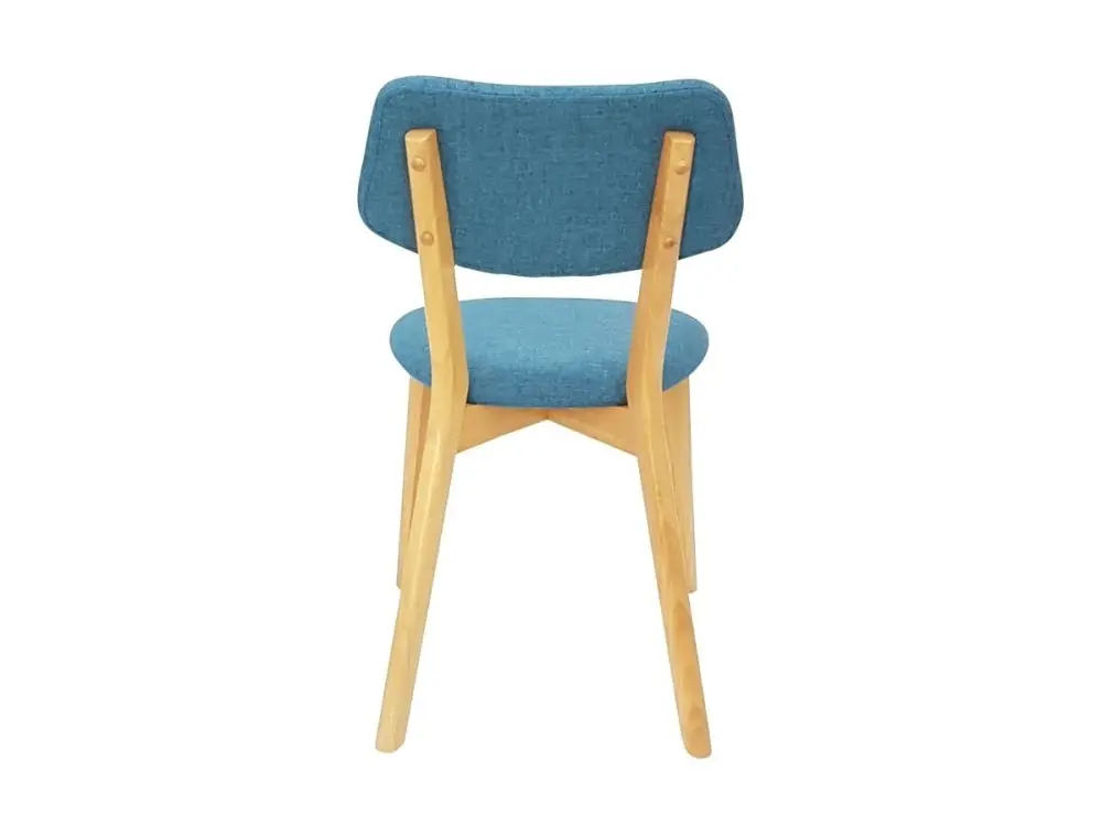 6IXTY Set Of 2 - Jelly Bean Scandinavian Fabric Wooden Dining Chair - Teal