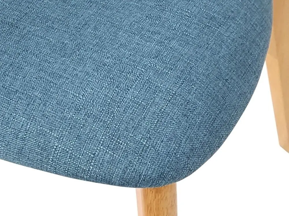 6IXTY Set Of 2 - Jelly Bean Scandinavian Fabric Wooden Dining Chair - Teal