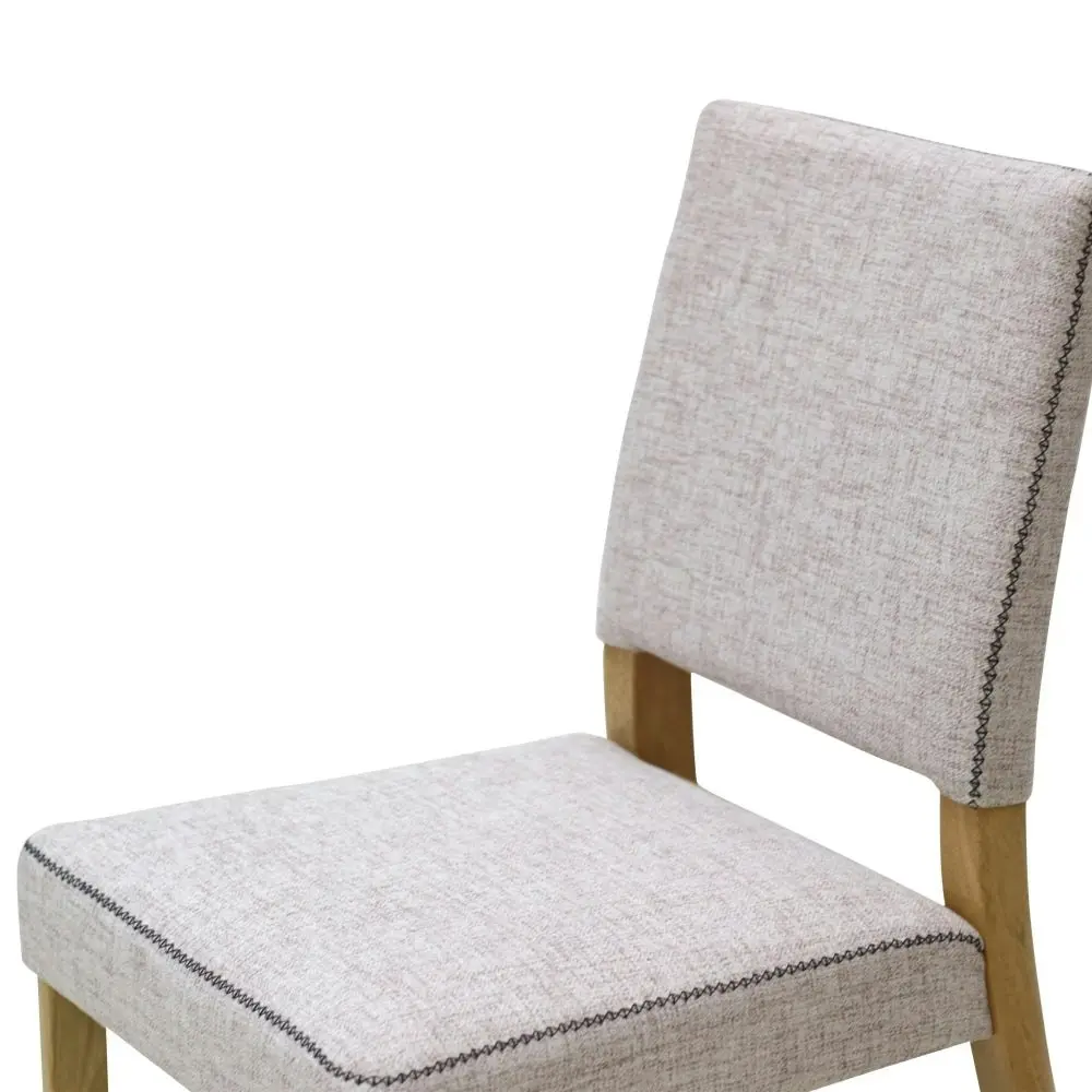 6IXTY Set of 2 Oslo Scandinavian Fabric Dining Chair Wooden Frame - Light Dusk