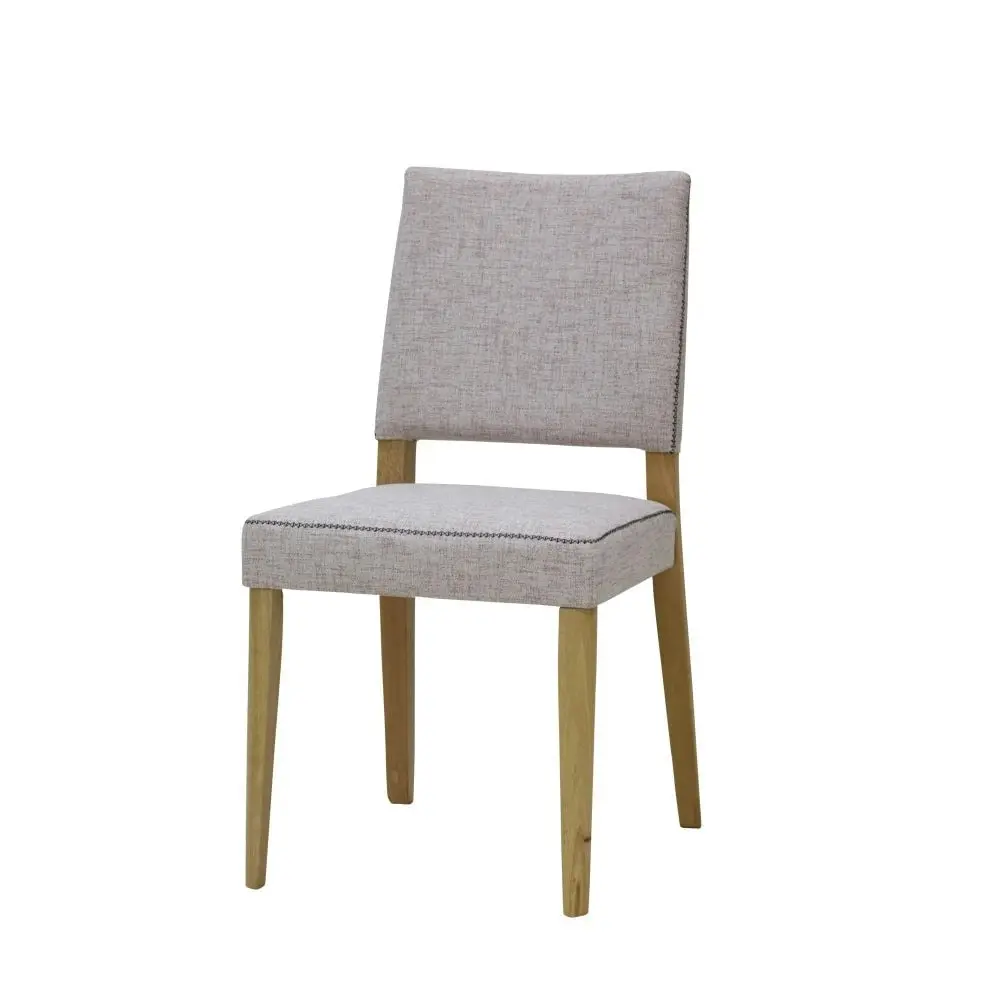 6IXTY Set of 2 Oslo Scandinavian Fabric Dining Chair Wooden Frame - Light Dusk