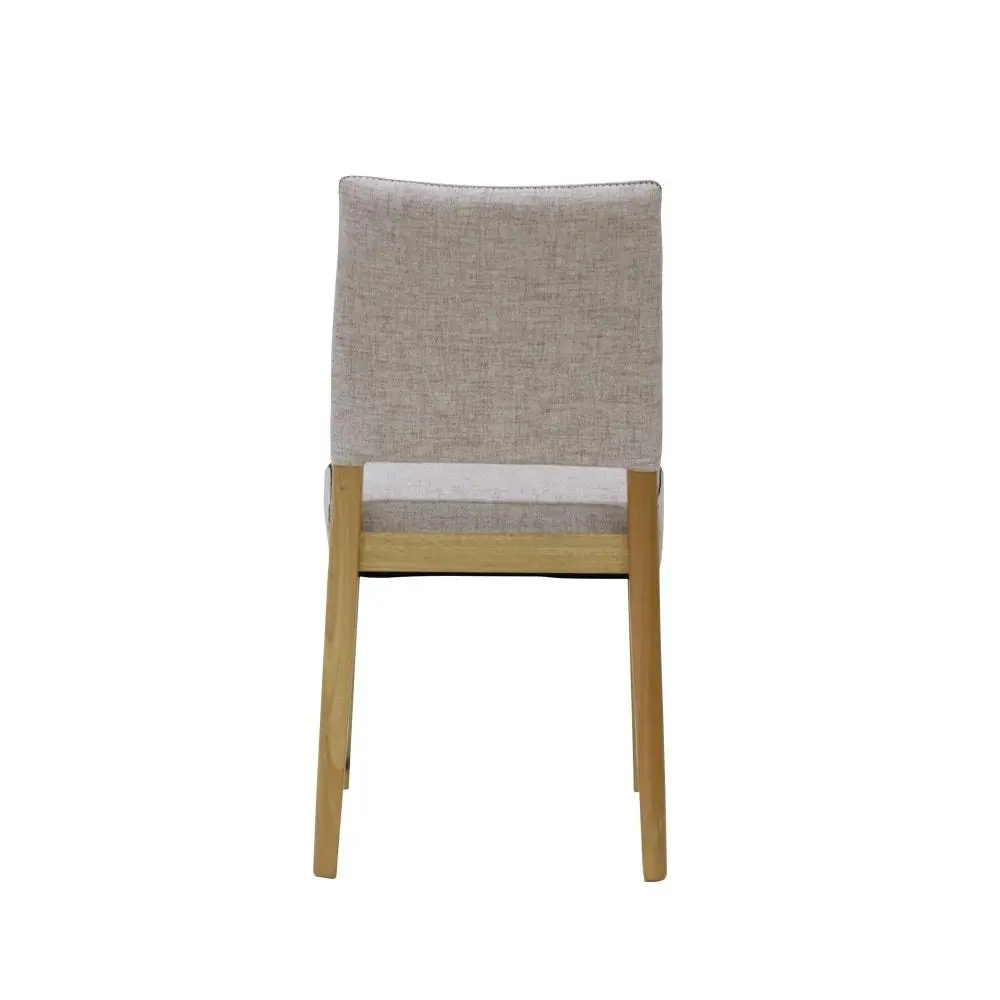 6IXTY Set of 2 Oslo Scandinavian Fabric Dining Chair Wooden Frame - Light Dusk