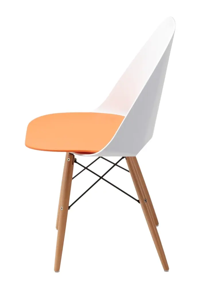 6IXTY Set of 4 - Plaza Scandinavian Dining Chair - Orange