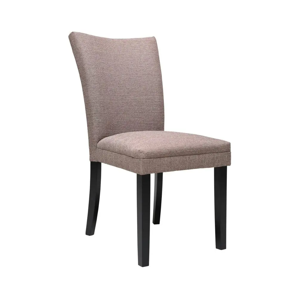 Design Square Set Of 2 Designer Fabric Modern Dining Chair Wooden Legs - Taupe