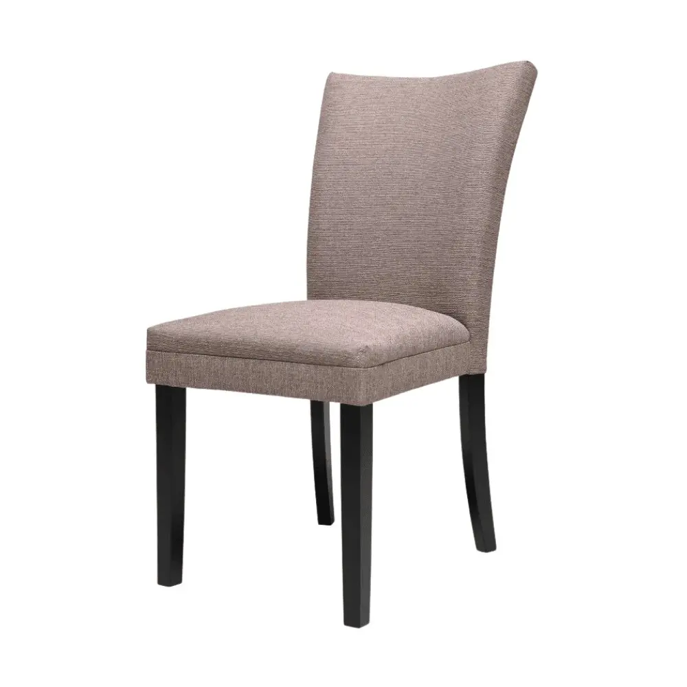 Design Square Set Of 2 Designer Fabric Modern Dining Chair Wooden Legs - Taupe